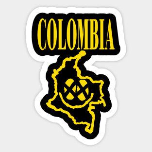 Colombia Grunge Smiling Face Sticker